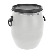 Бочка пластиковая 48 л с хомутом белая