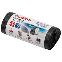 Мешки для мусора 20 л, черные, в рулоне 30 шт., ПНД, 8 мкм, 500х450 мм, LAIMA, 601376 в Железнодорожном