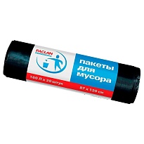 Мешки для мусора 160 л, черные, в рулоне 20 шт., ПВД, 30 мкм, 1200х870 мм, PACLAN Professional, 604082 в Железнодорожном Мешки для мусора 160 л, черные, в рулоне 20 шт., ПВД, 30 мкм, 1200х870 мм, PACLAN Professional, 604082 в Железнодорожном