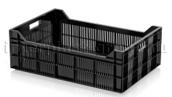 Пластиковый ящик для овощей, фруктов и ягод черный