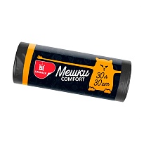 Мешки для мусора 30 л, черные, в рулоне 30 шт., ПНД, 7 мкм, 560х480 мм, Comfort, М0291 (МН 30-30ч) в Железнодорожном Мешки для мусора 30 л, черные, в рулоне 30 шт., ПНД, 7 мкм, 560х480 мм, Comfort, М0291 (МН 30-30ч) в Железнодорожном