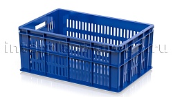 Пластиковый ящик для молока, мяса, овощей и фруктов синий