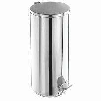 Урна для мусора с педалью, усиленное, Титан, 50 л, кольцо под мешок, нержавеющая сталь, хром в Железнодорожном