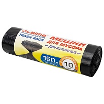 Мешки для мусора 160 л, черные, в рулоне 10 шт., ПВД, 30 мкм, 1200х900 мм, LAIMA ULTRA, 607694 в Железнодорожном