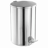Ведро для мусора с педалью, усиленное, Титан, 20 л, кольцо под мешок, нержавеющая сталь, хром в Железнодорожном