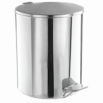 Ведро для мусора с педалью, усиленное, ТИТАН, 7 л, кольцо под мешок, нержавеющая сталь, хром в Железнодорожном