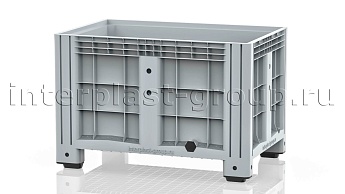 Контейнер iBox сплошной на ножках с пробкой 2 дюйма серый в Железнодорожном