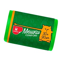 Мешки для мусора 30 л, зеленые, в рулоне 90 шт., ПНД, 6 мкм, 560х480 мм, Comfort, М4268 в Железнодорожном