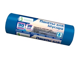 Мешки для мусора 30 л, синие, в рулоне 20 шт., ПНД, 7 мкм, 600х500 мм, MIRPACK Classik, 302041 в Железнодорожном Мешки для мусора 30 л, синие, в рулоне 20 шт., ПНД, 7 мкм, 600х500 мм, MIRPACK Classik, 302041 в Железнодорожном