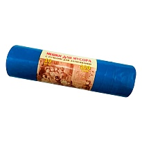 Мешки для мусора 100 л, с завязками, синие, в рулоне 10 шт., ПВД, 40 мкм, 840х670 мм, Концепция Быта Vitalux, 604933 в Железнодорожном