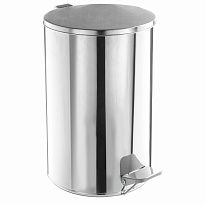 Ведро для мусора с педалью, усиленное, ТИТАН, 10 л, кольцо под мешок, нержавеющая сталь, хром в Железнодорожном